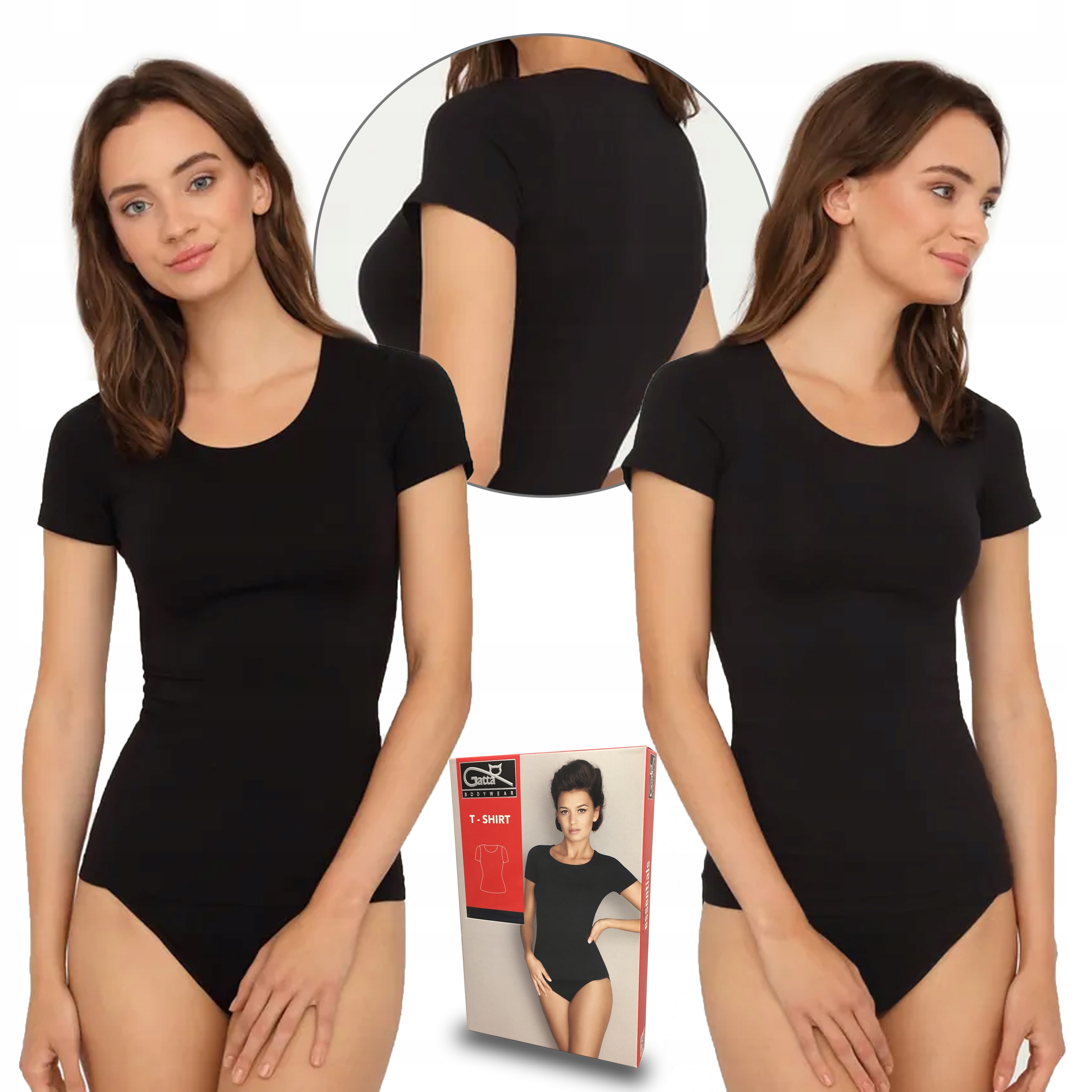 

Koszulka bezszwowa T-Shirt Gatta, czarny, S