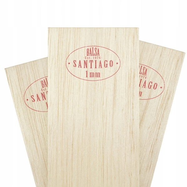 10 x Balsa 1 mm středně tvrdá 100 cm Santiago modelářské dřevo