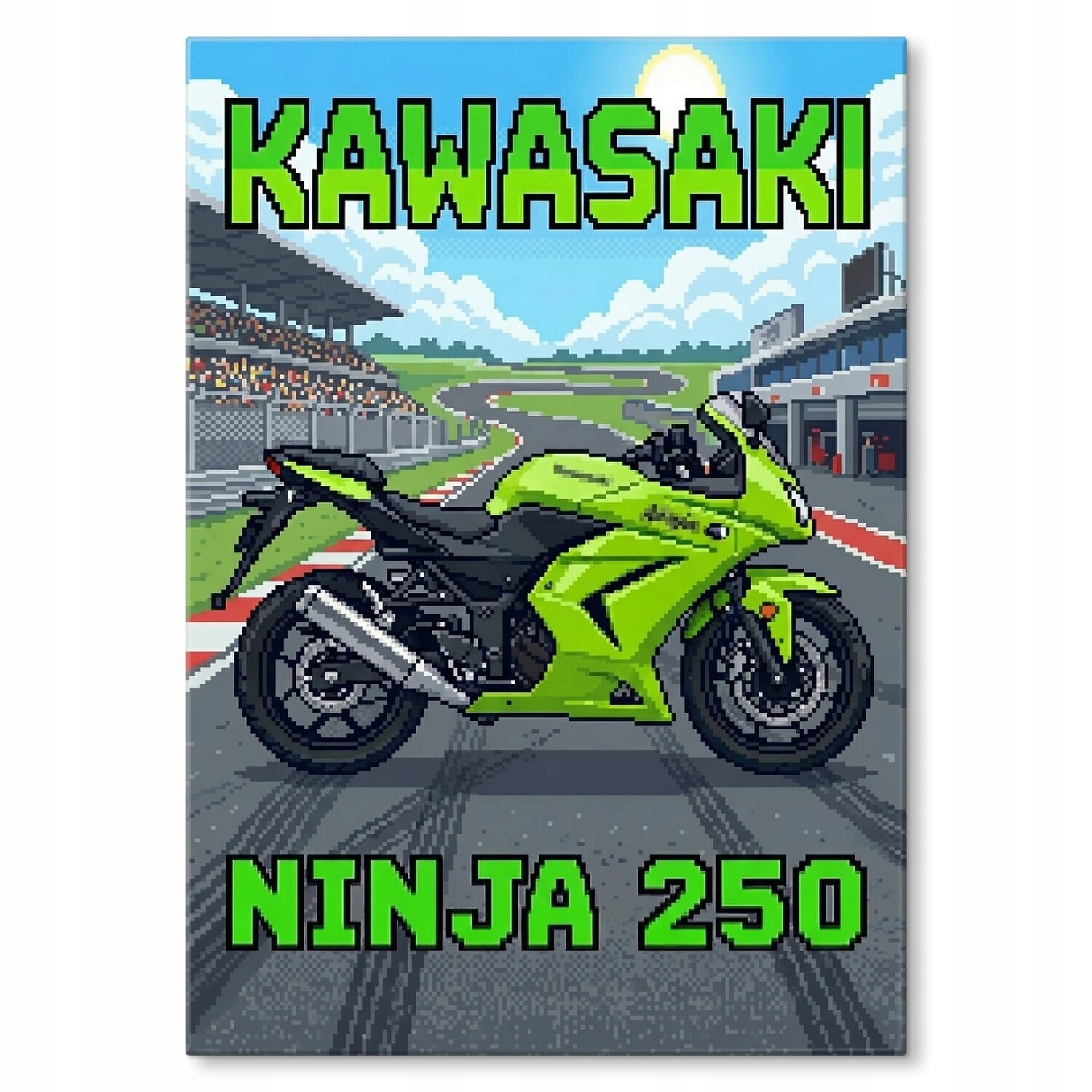 Kovový plakát Kawasaki Ninja 250 Retro Pixel Szyld Plech 30 x 42 cm Pre