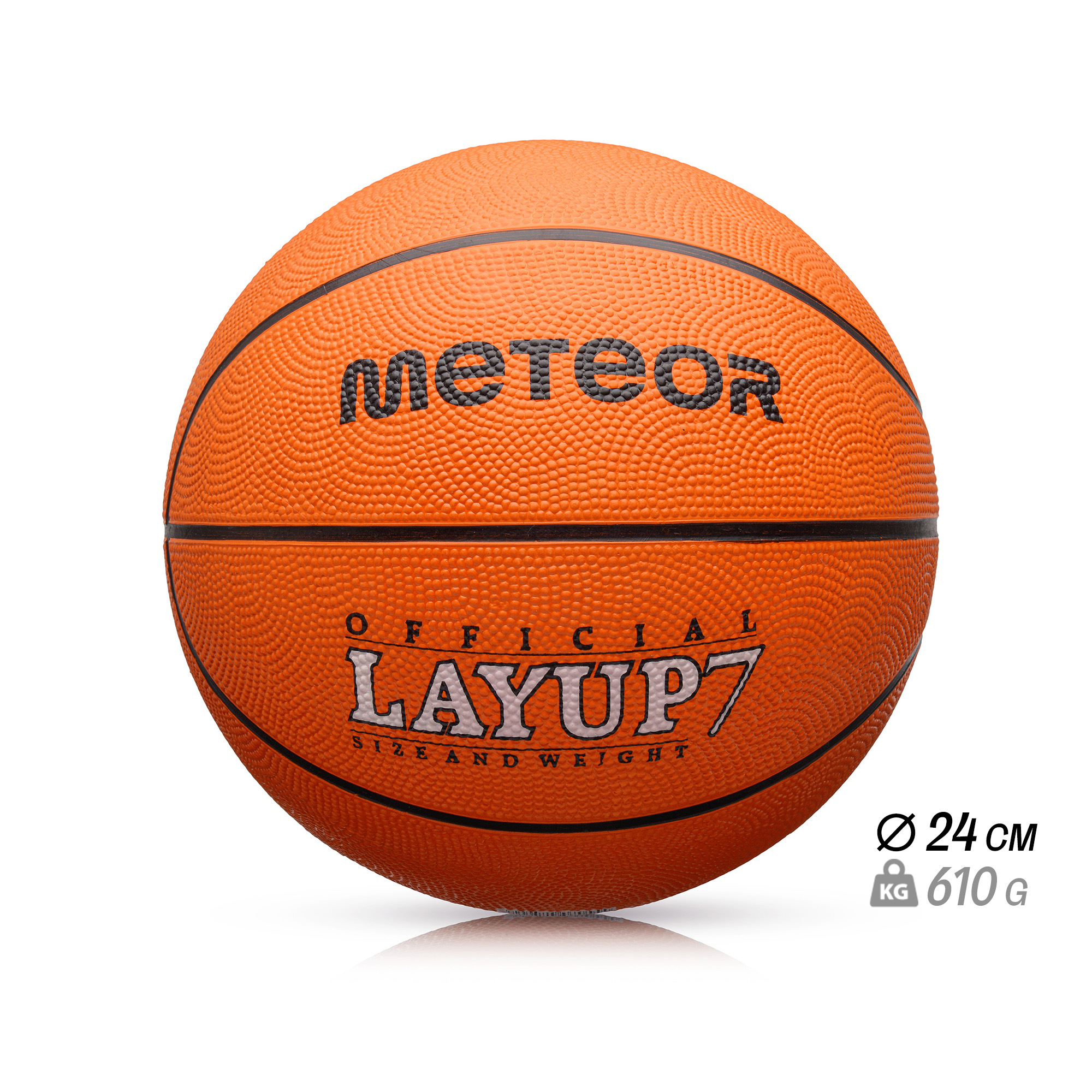 PIŁKA KOSZOWA DO KOSZYKÓWKI METEOR LAYUP MĘSKA #7 pomarańczowa Stan opakowania oryginalne