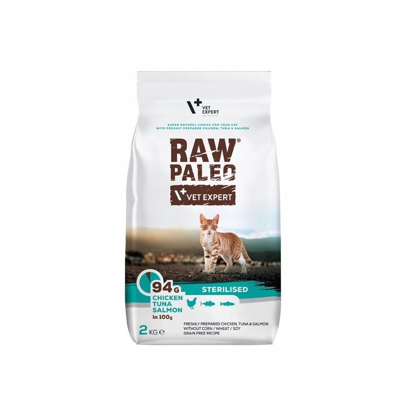 Levně Vetexpert Raw Paleo Sterilised Cat 2kg Raw Paleo