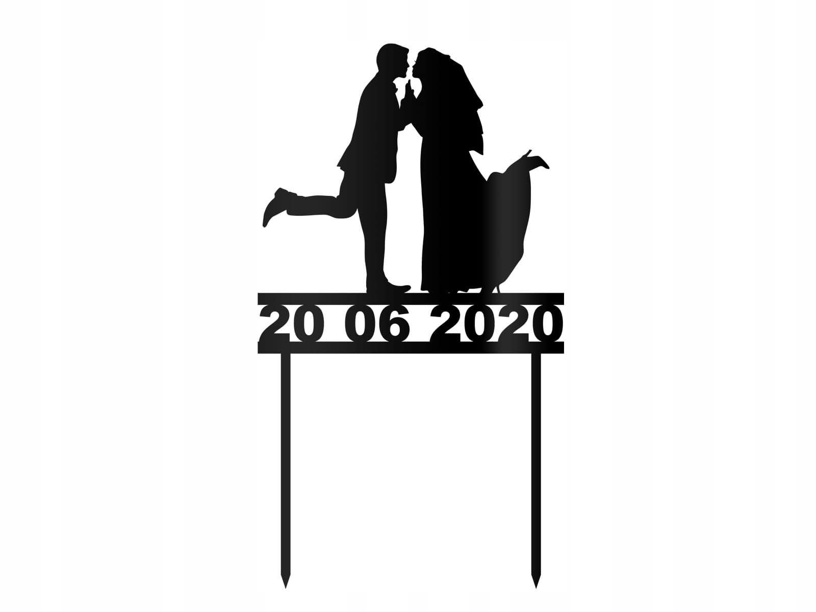 

Topper na tort plexi Figurka 1szt ślub Wesele