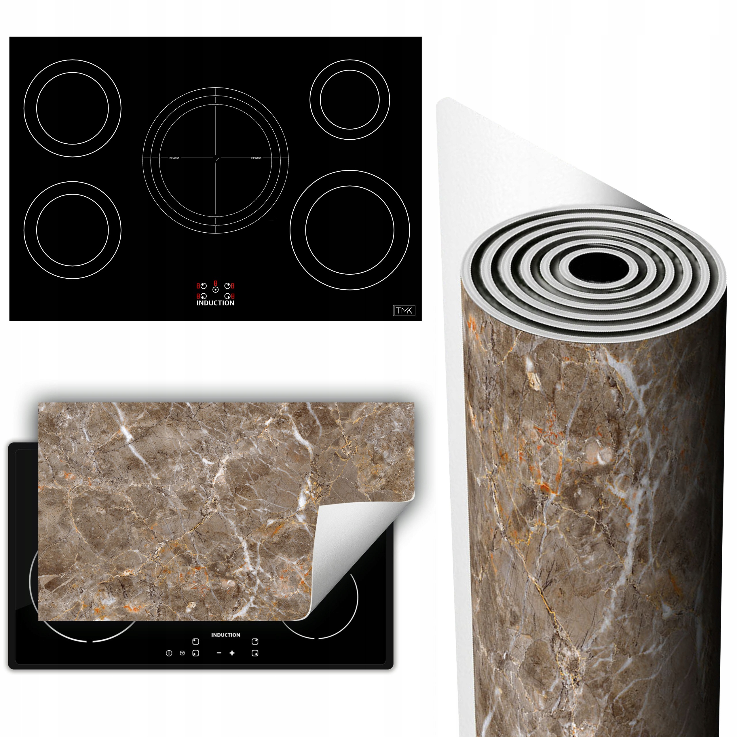 Vinylová Podložka Ochrana Kuchyňské Desky 90x52 šedá mramor