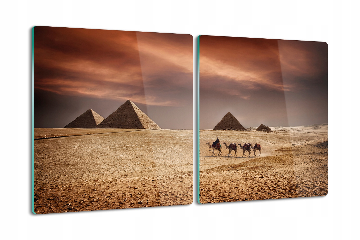 Deska na krájení Tvrzené Sklo do kuchyně 2x40x52 Velbloudi pyramidy