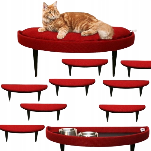 Pelíšek pro kočky Police na zeď Jídelna 8 schodů Červené