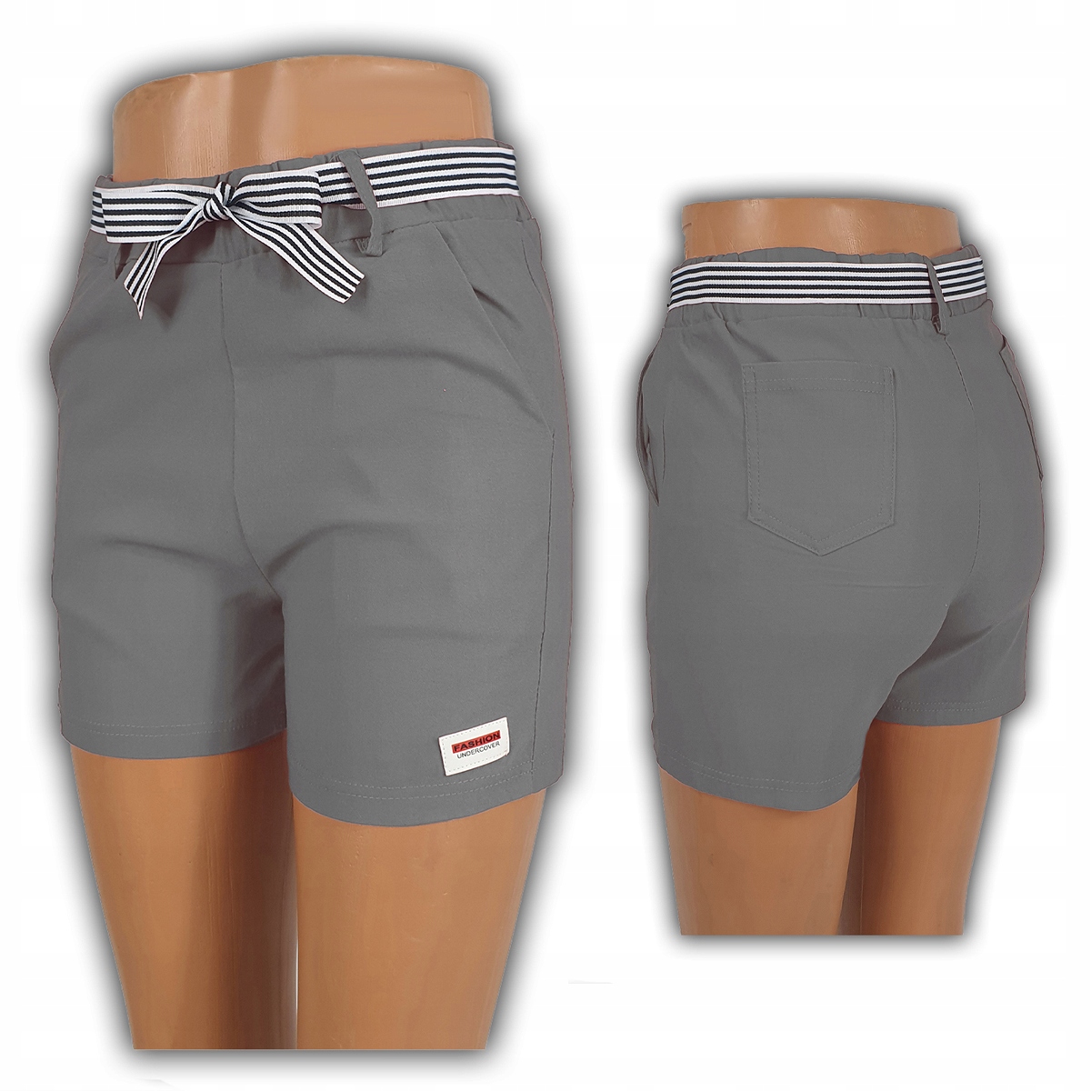 KRÓTKIE SPODENKI DRESOWE SZORTY SZARE BAWEŁNIANE MODNE NA LATO L/XL