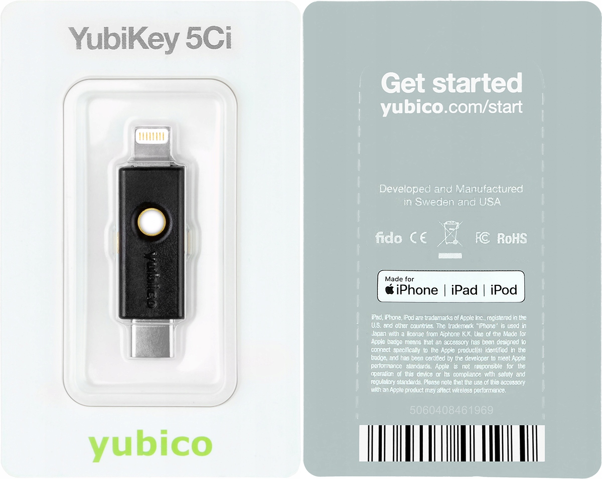 

Klucz zabezpieczający Fizyczny YubiKey5Ci Usb-c