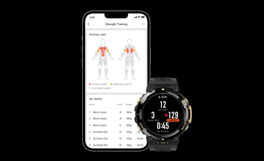 SMARTWATCH AMAZFIT T-REX 2 ZEGAREK SPORTOWY GPS Oksymetr SpO2 MONITOR TĘTNA Komunikacja Bluetooth