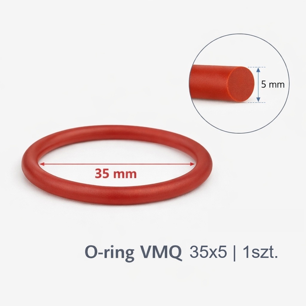 Oring silikonowy 35x5 mm Fda uszczelka silikonowa spożywcza 1szt