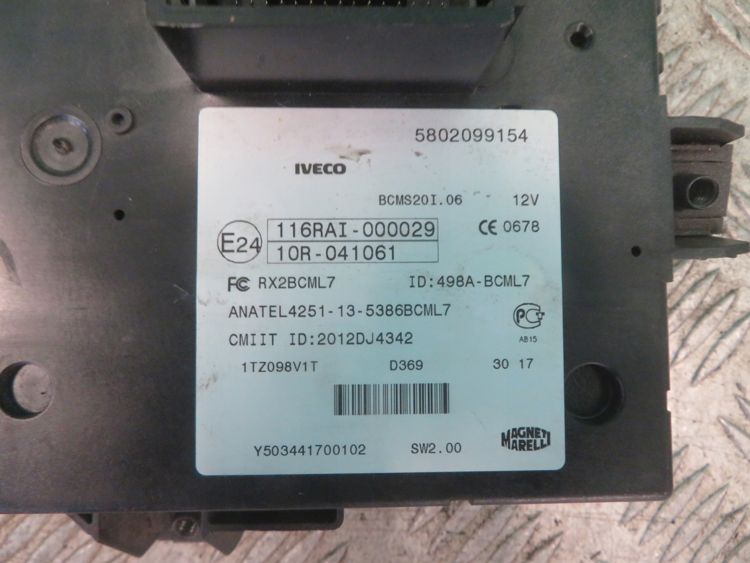 control unit module BSI IVECO DAILY 2.3 17R 5802099154