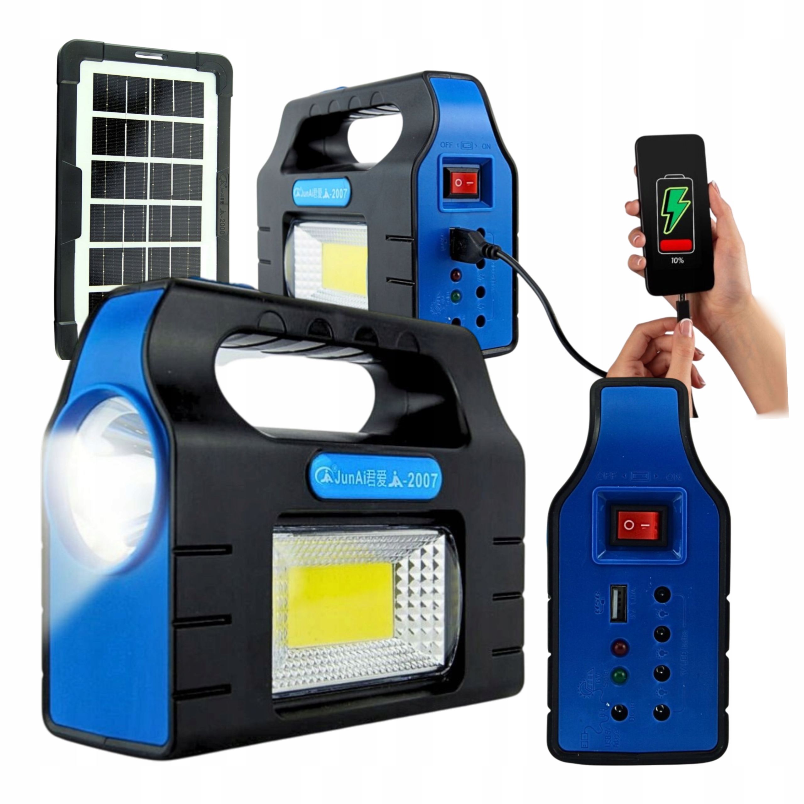 System Awaryjnego Zasilania 4w1 Ładowarka Powerbank Latarka Solar Survival