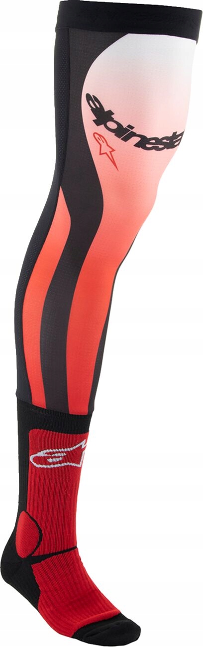Długie Skarpety Pod Ortezy Alpinestars Knee Brace Red/white L/X