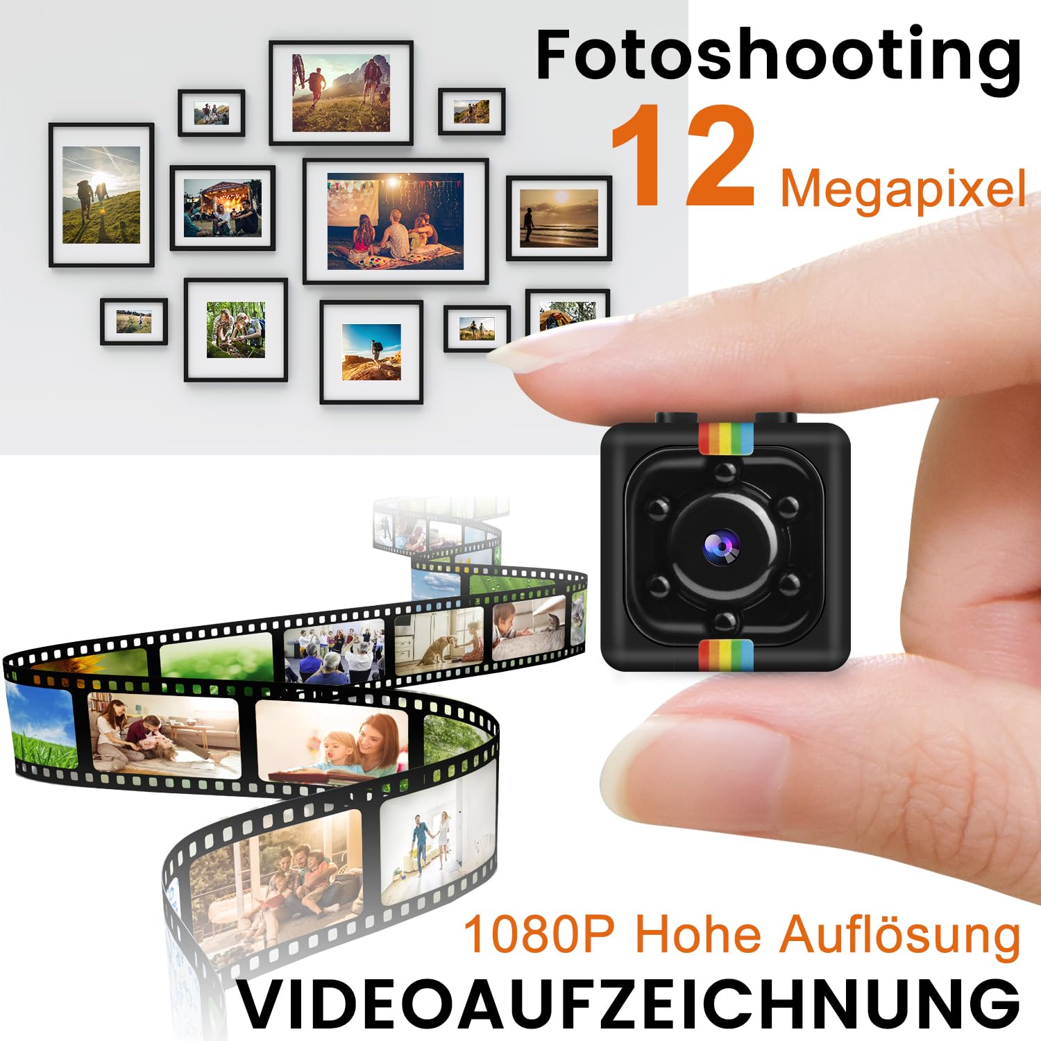 BEXTGOO Kamera Bez WiFi 1080P Mini 32GB Nocna Wizyjna — miniatura 3