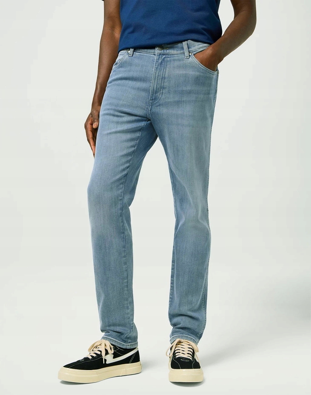 Wrangler River 881 True Tapered Grey Světle Modré Pánské Džíny W33 L32