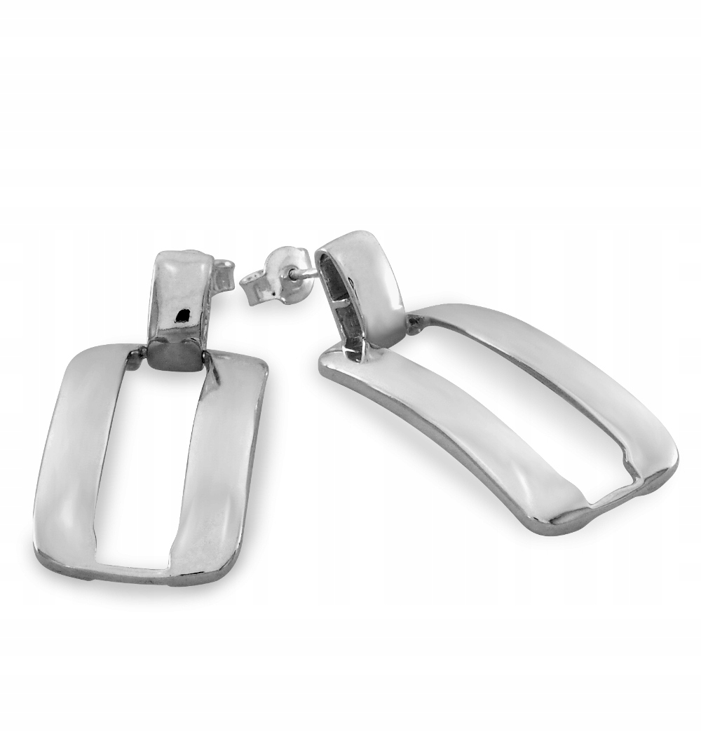 Stříbrné Obdélníkové Náušnice Na Tyčinku Stříbro 925