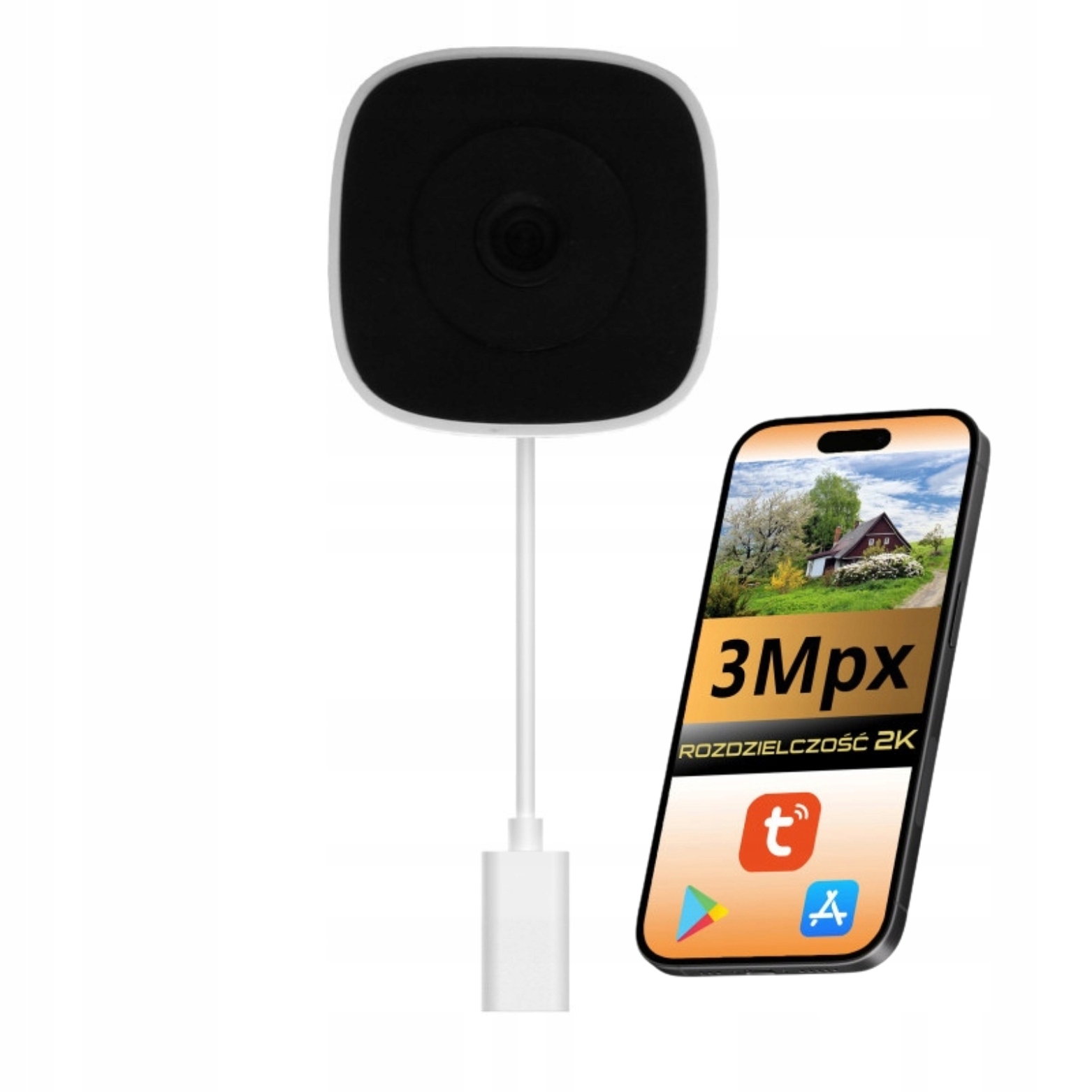 Wi-fi Kamera Na Sklo Akvárium 3Mpx Tuya Dvs Detekce Chůvička Magnet