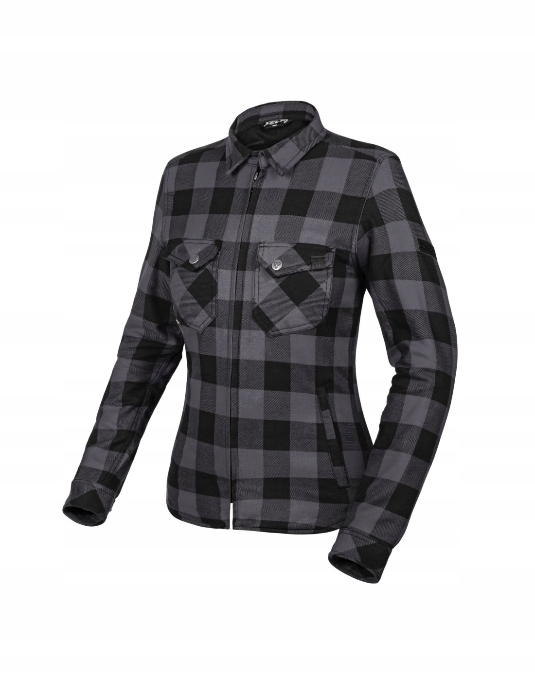 Dámska motocyklová košeľa Flanelová Seca Marshal II Lady Grey r.XL v kockovanom prevedení