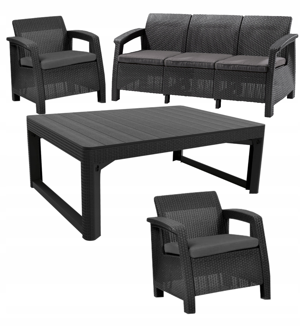 

Meble Ogrodowe Sofa Fotele Stół Regulowany Rattan