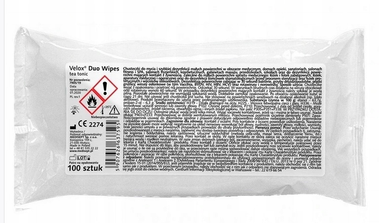 

Velox Chusteczki Dezynfekujące Alkoholowe Wkład