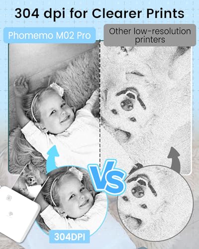 PHOMEMO M02 Pro Mini Drukarka Smartphone Termiczna 300 DPI Naklejki Zdjęcia — miniatura 3