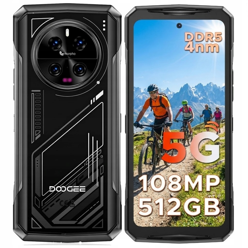 Smartphone DooGee V40 32 Gb 512 Gb, 120 Hz 6,8" Ips displej, 8680 mAh, 108 Mp fotoaparát, Nfc, Otg, Dual Sim, IP68