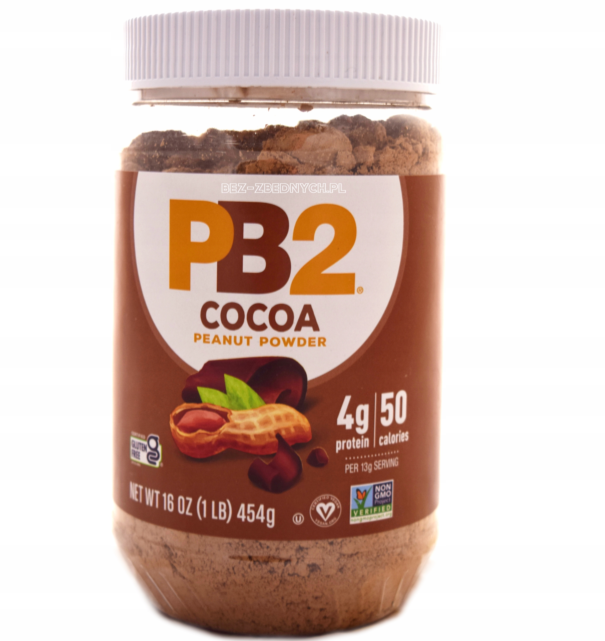 Levně PB2 Foods Kakaový arašídový prášek 454g Vegan Low Fat Bez Gmo Nízký Obsah Kalorií