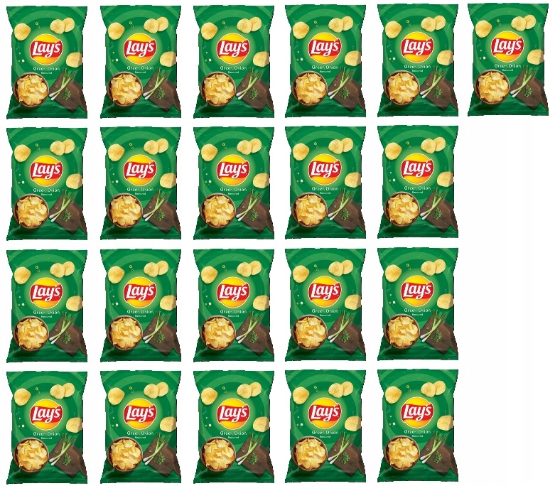 21x 130g Lay's Green Onion chipsy Karton