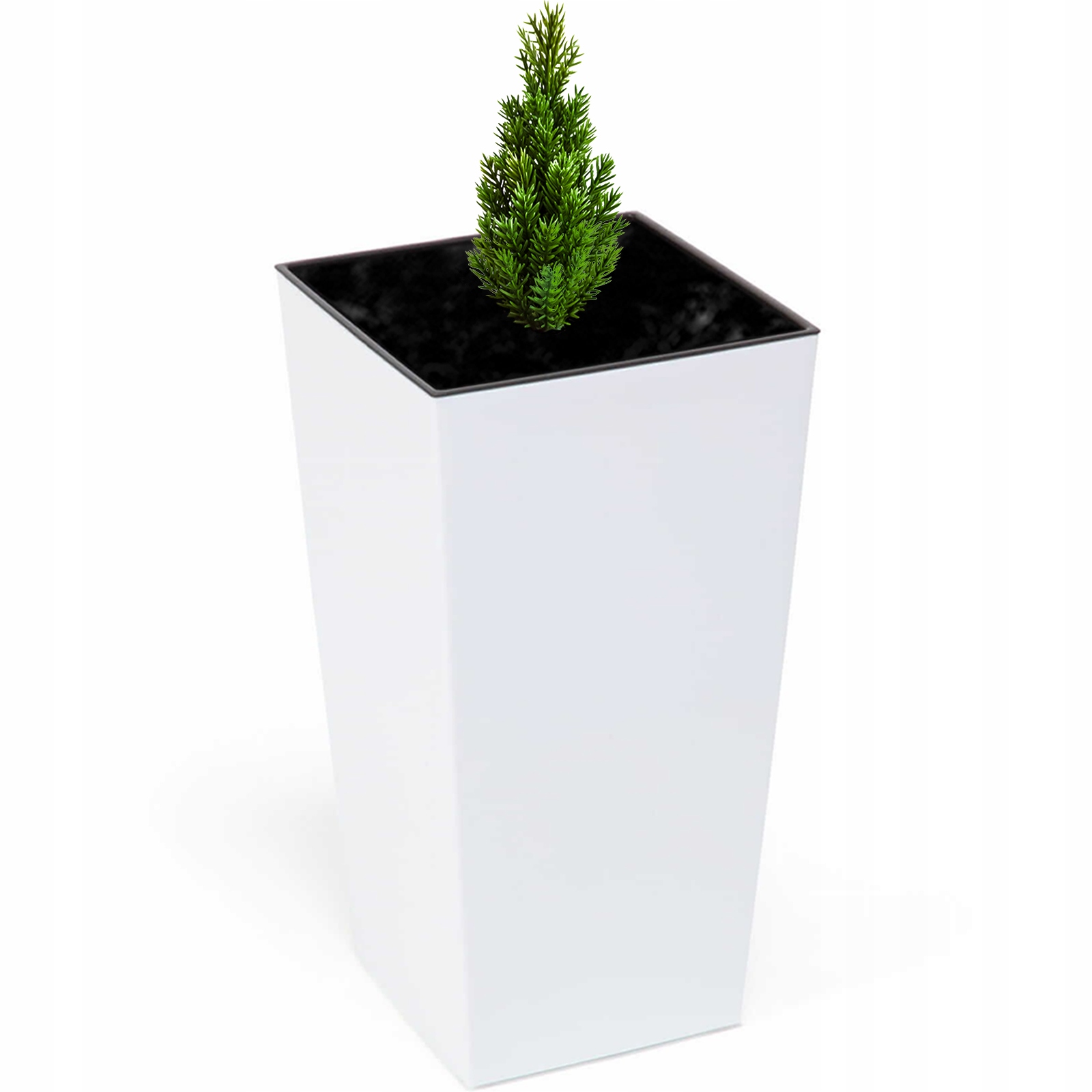 

Donica Doniczka 35cm wkład Kwietnik Biała Połysk