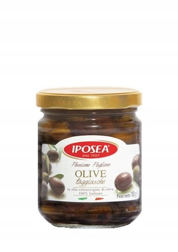 Levně Drilované olivy Taggiasche v olivovém oleji 180 g Iposea