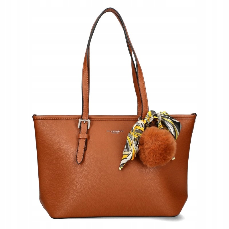 Flora&co Klasická Dámská Shopper Kabelka S Bambulí Eko-kůže Camel Hnědá