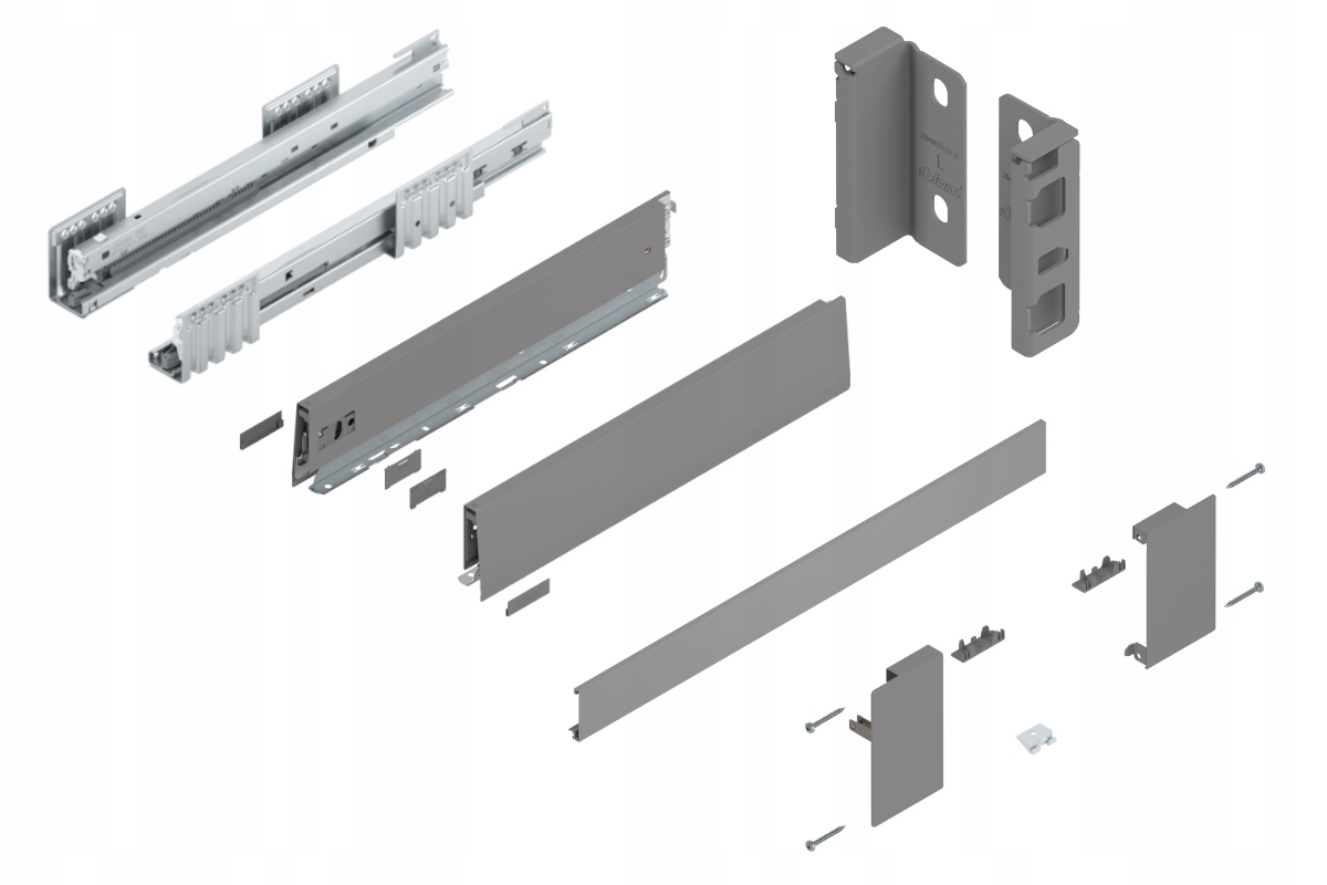 Blum Šuplík 500 Nízká zásuvka M Vnitřní šedá