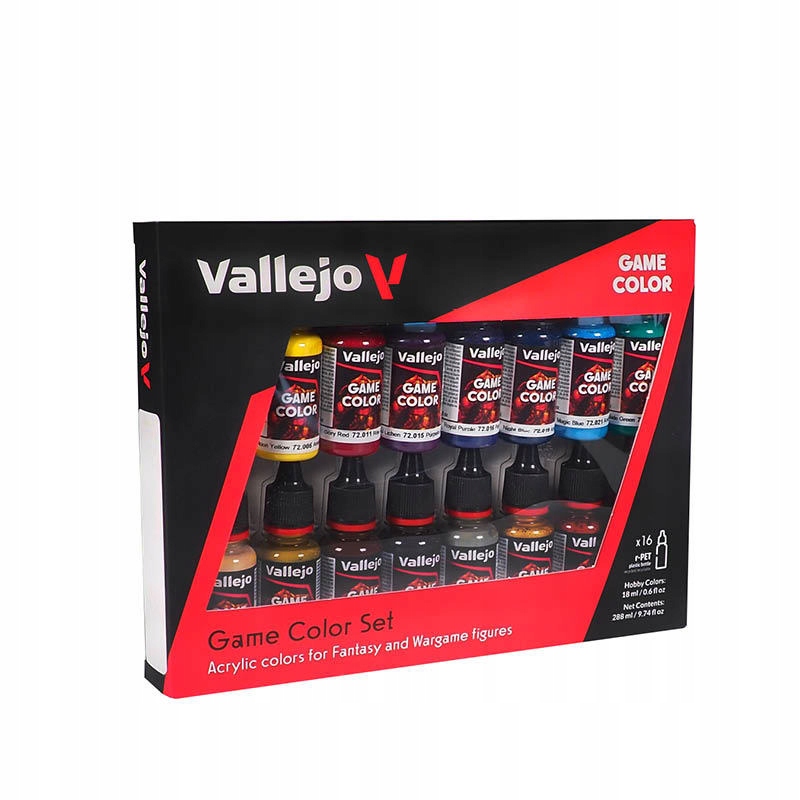Vallejo 72298 Game Color Advanced Set 16×18 ml – zestaw farb modelarskich