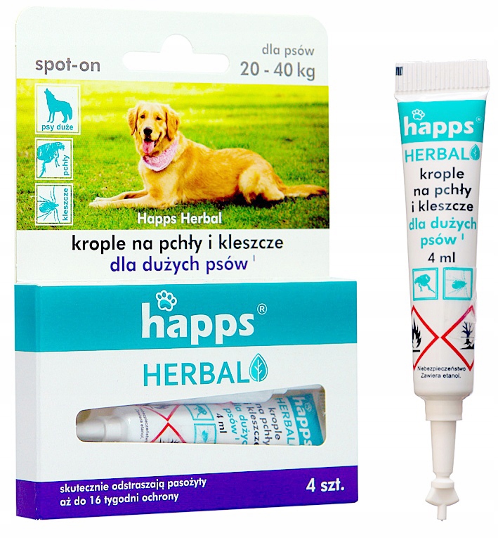 

Krople Na Pchły Kleszcze Dla Psów (20-40KG) Happs