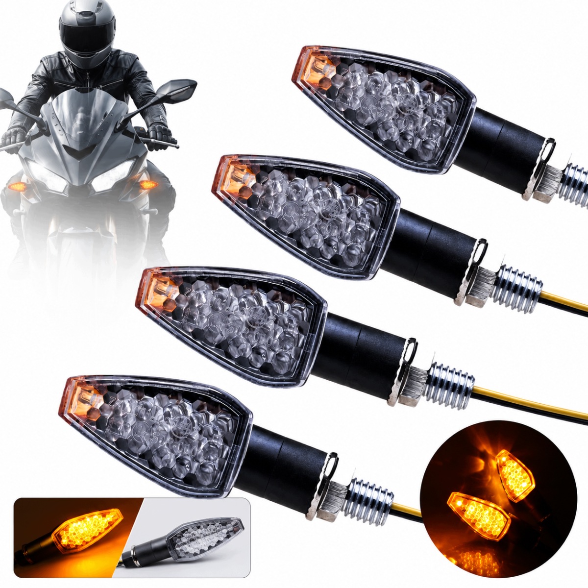 4x Kierunkowskaz Kierunkowskazy Motocyklowe Led Strzałka