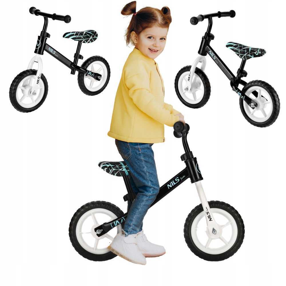 Dětské odrážedlo Kola 10" nastavitelná Černá pro chlapce Nils