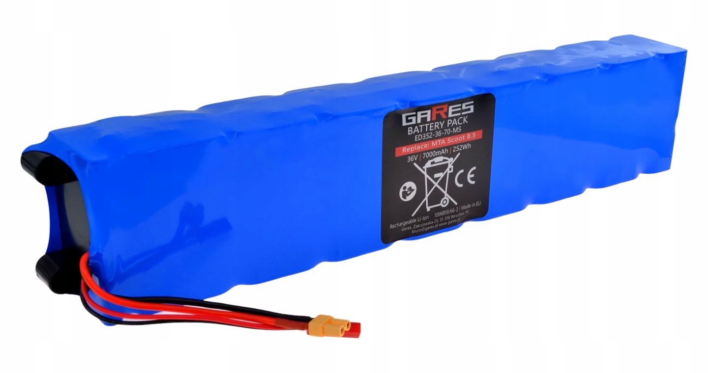 Akumulátor Gares pro koloběžku Motus Scooty 8.5, konektory XT30 SYR-2P 36V 7,0Ah