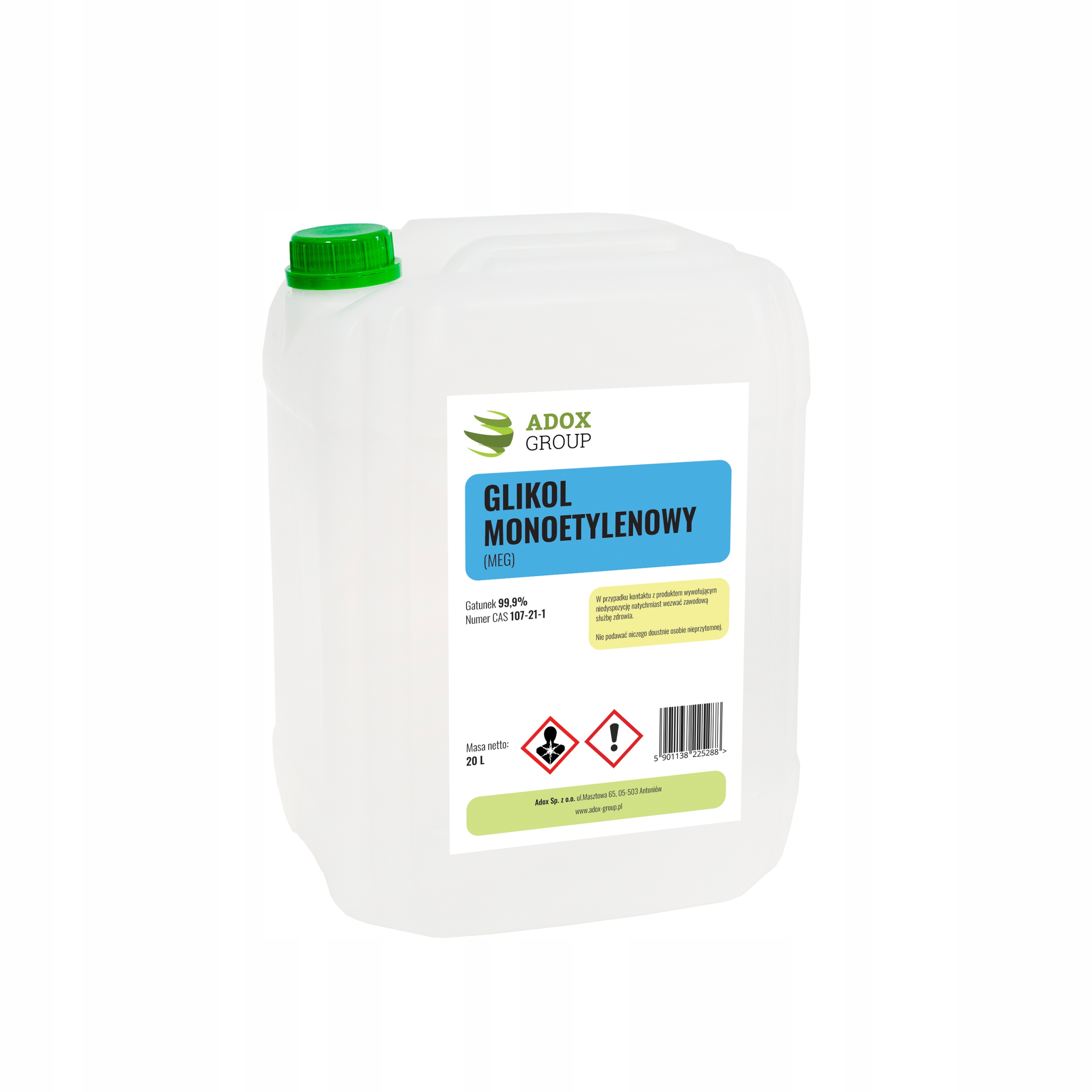 

Glikol Etylenowy 100% 20L Czysty Adox