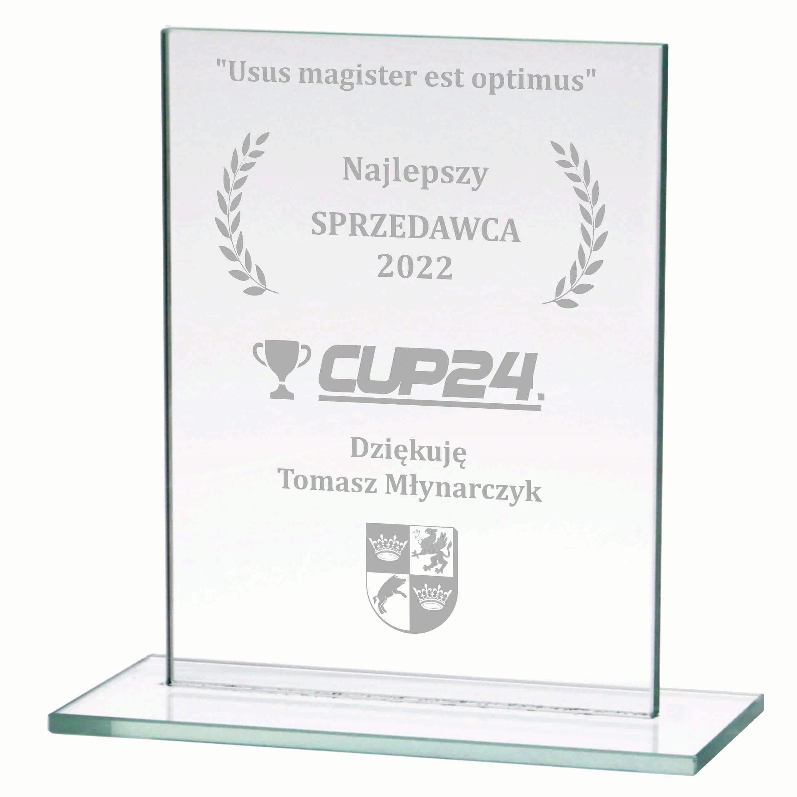 

Trofeum szklane+grawer
