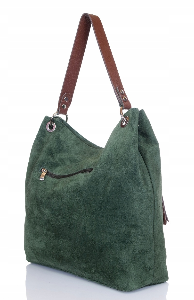 VERA PELLE Włoska Zamszowa TOREBKA worek SKÓRA ZJ2 Kolor wielokolorowy