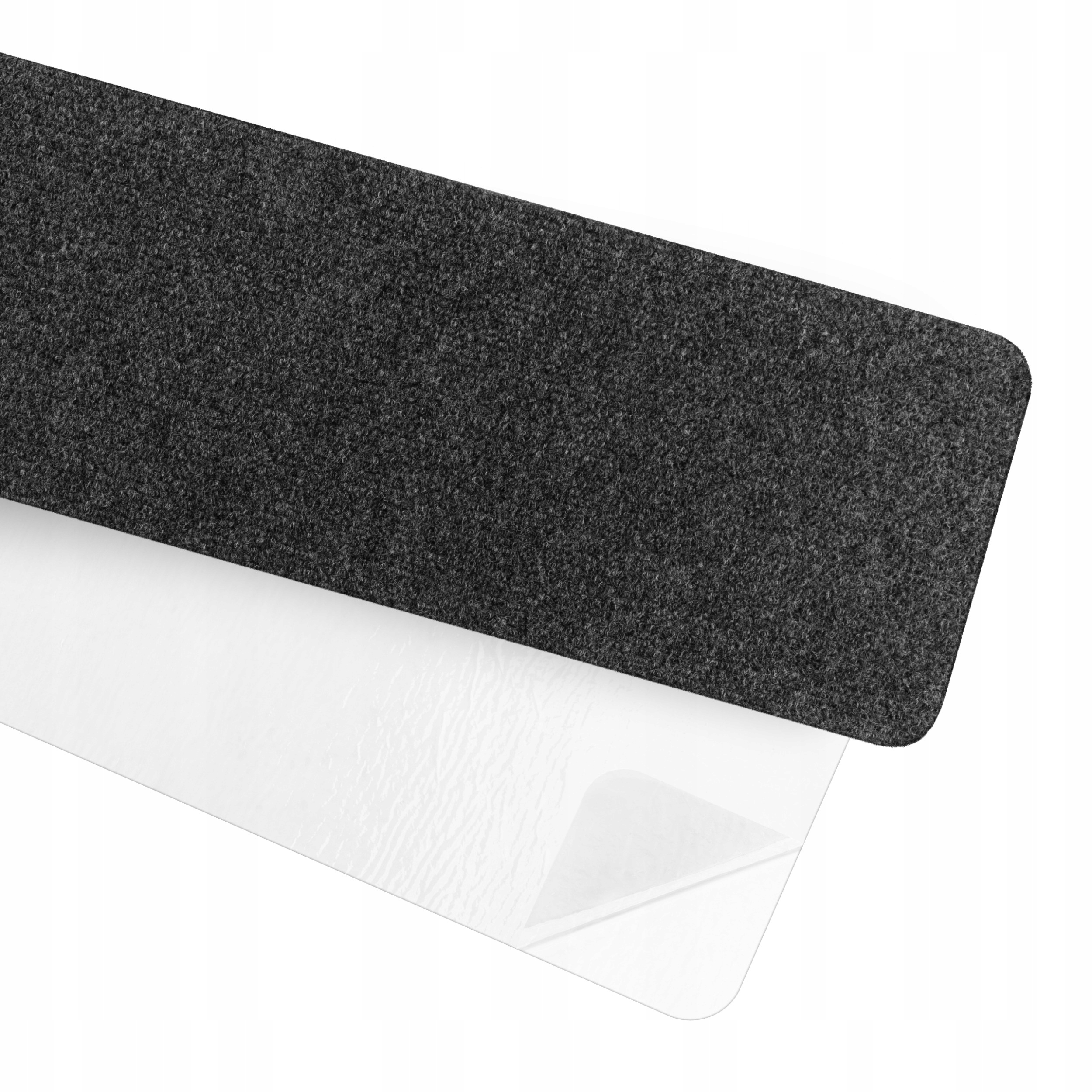 Protiskluzové schodišťové rohože, nášlapy na schody, 76x20 mm, černé, 15 ks