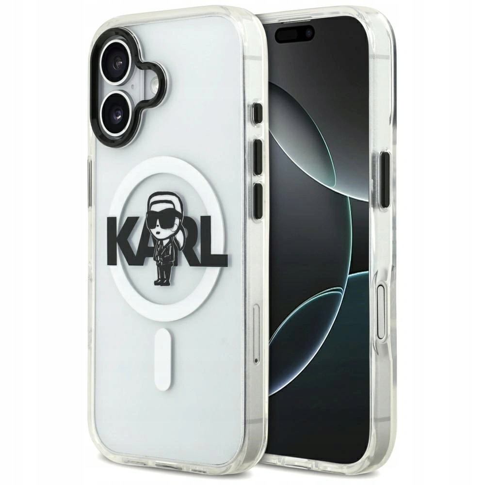 Pouzdro Karl Lagerfeld pro iPhone 17 MagSafe Karl Sketch Logo, průhledné