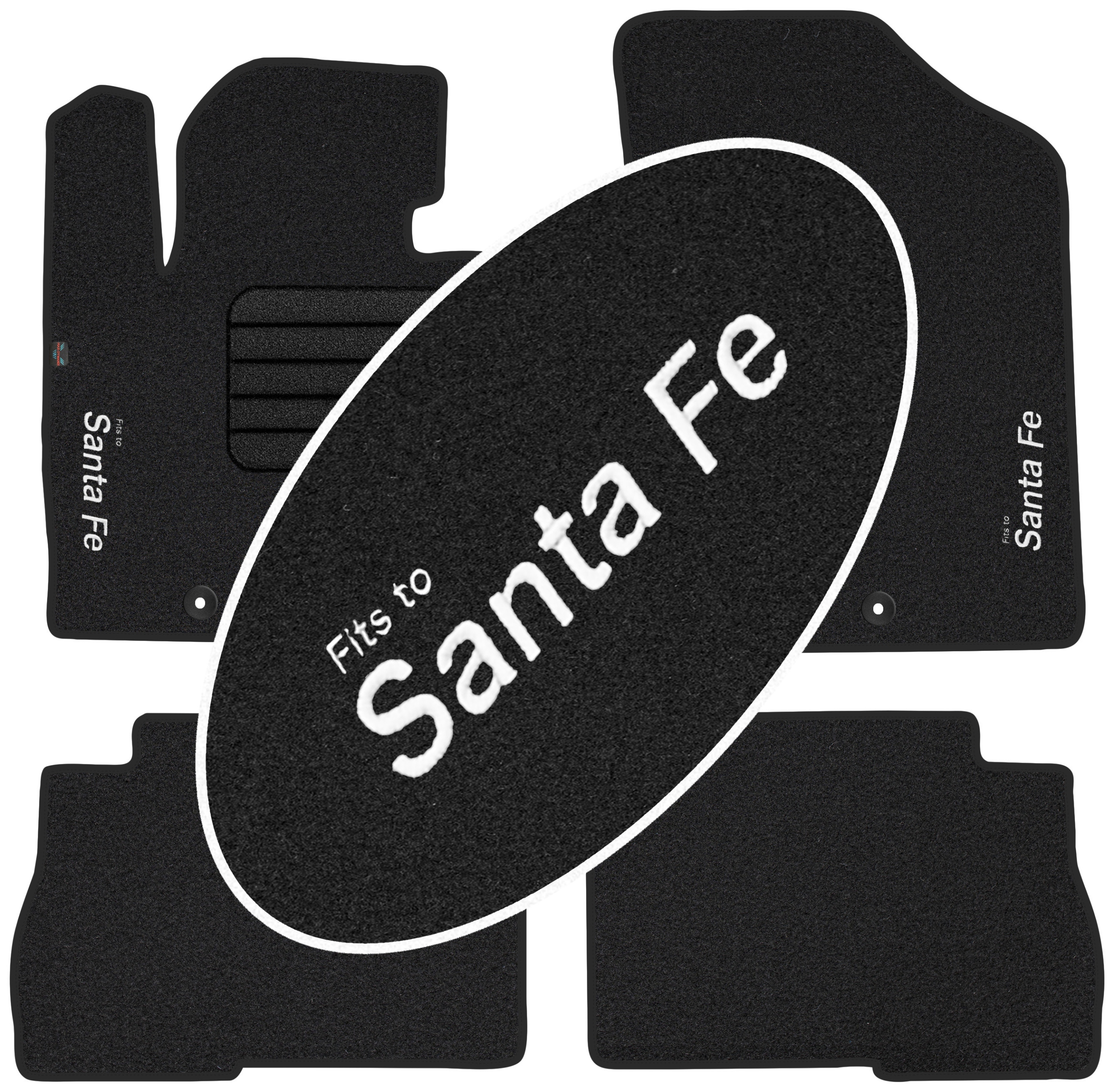 

Hyundai Santa Fe III 12-15 Welurowe z Haftem