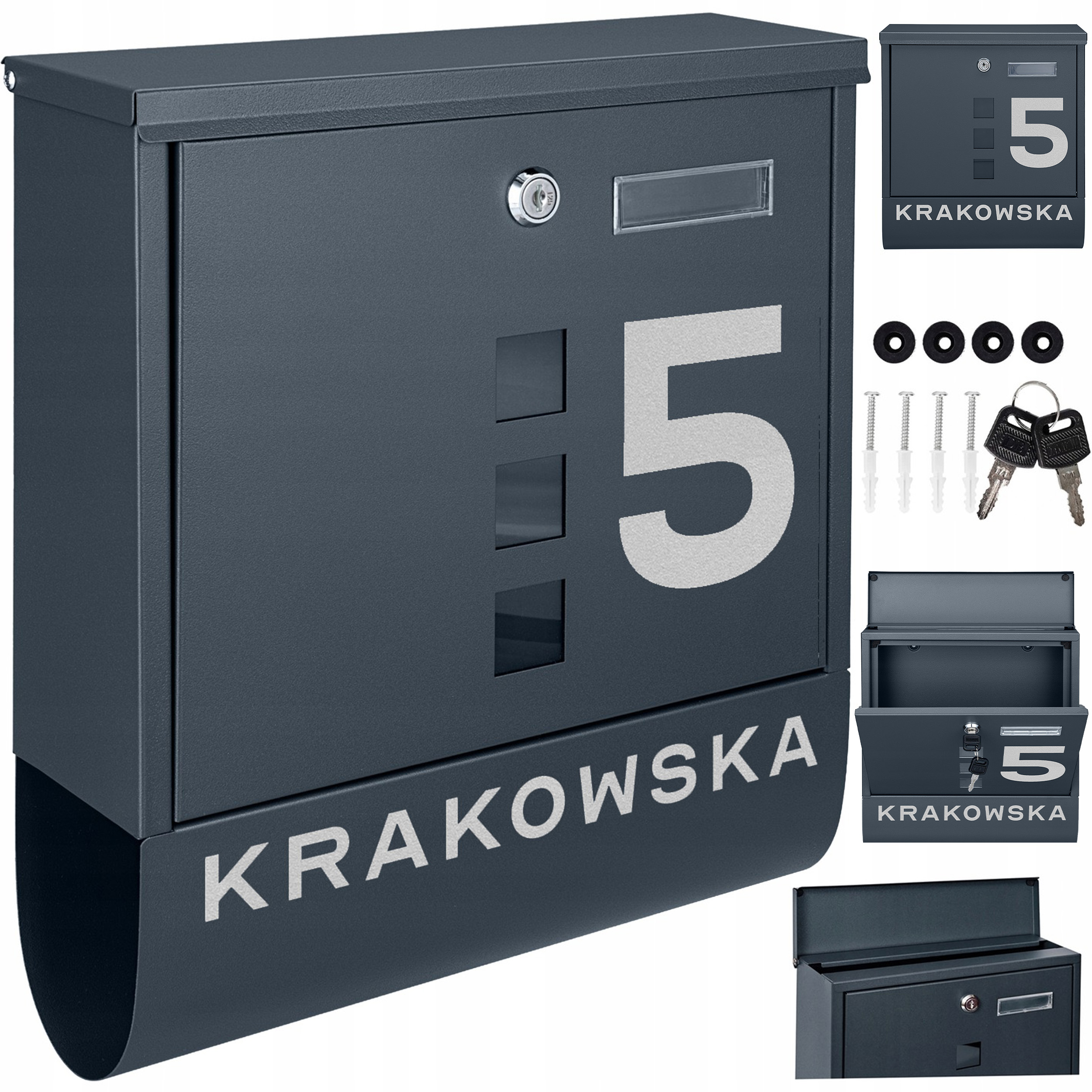 Poštovní Schránka Na Dopisy Tuba Na Noviny Antracit Nápis Adresa