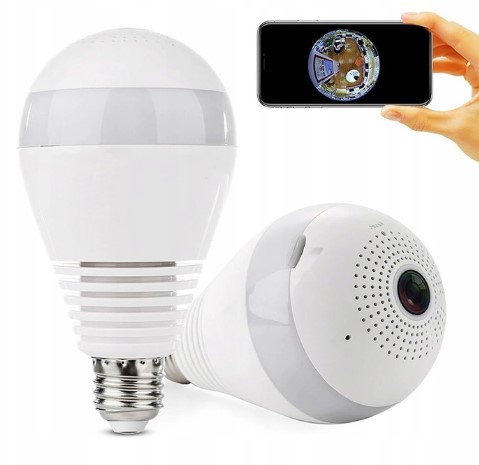 Kamera WiFi IP monitoring w żarówce 360 AUDIO LED