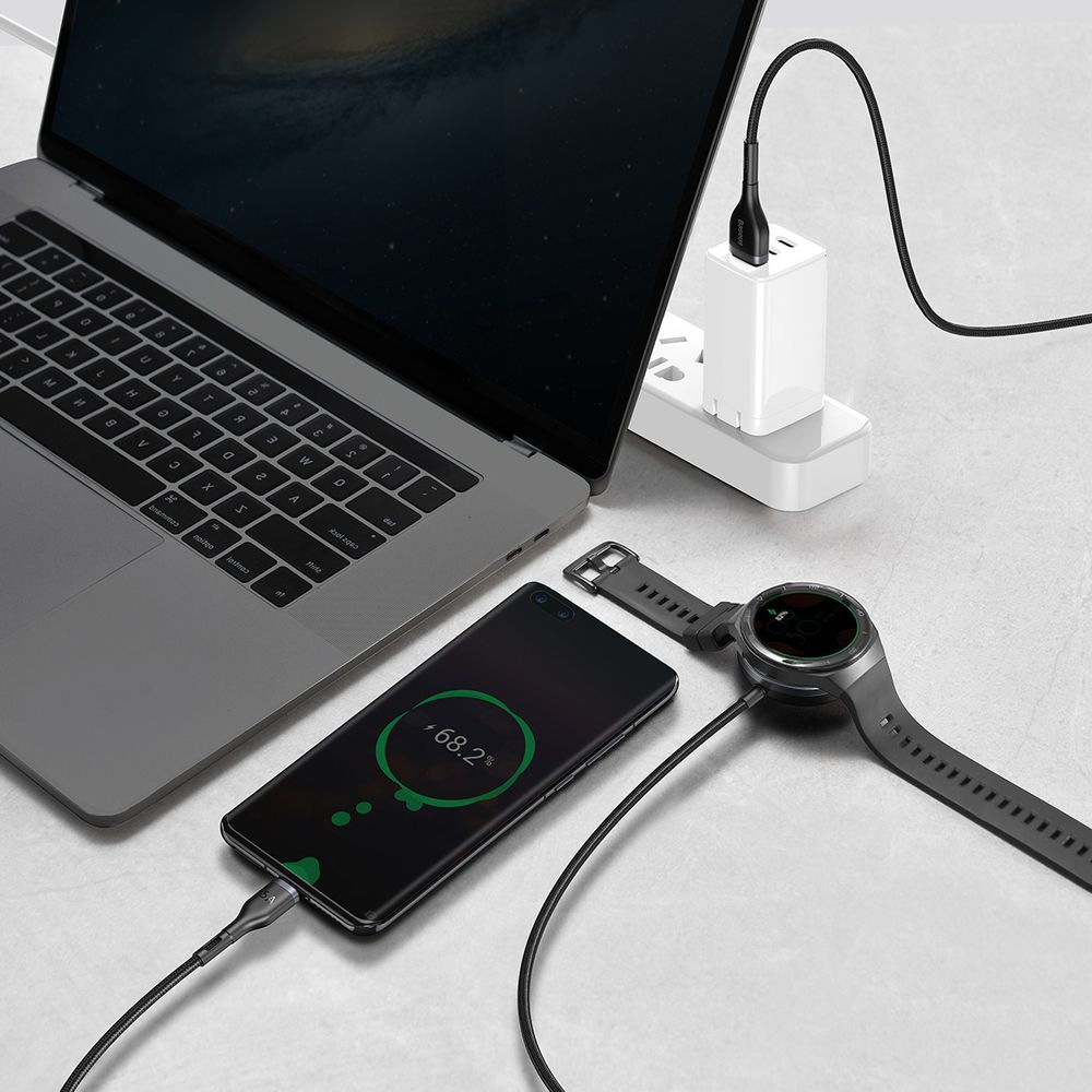 Kabel BASEUS USB-C do Huawei Honor Watch CA1T2-G1 Kolor czarny