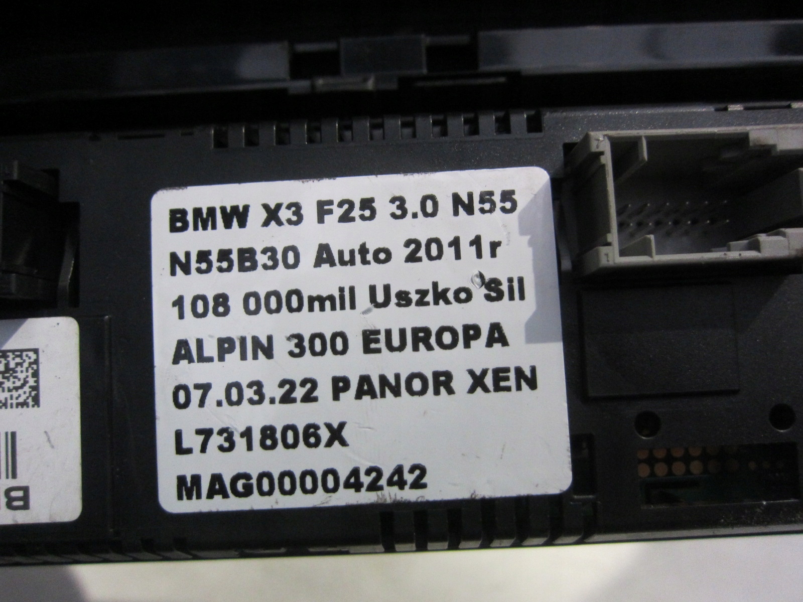 BMW F25 X3 prekidač klime prekidača 9287629