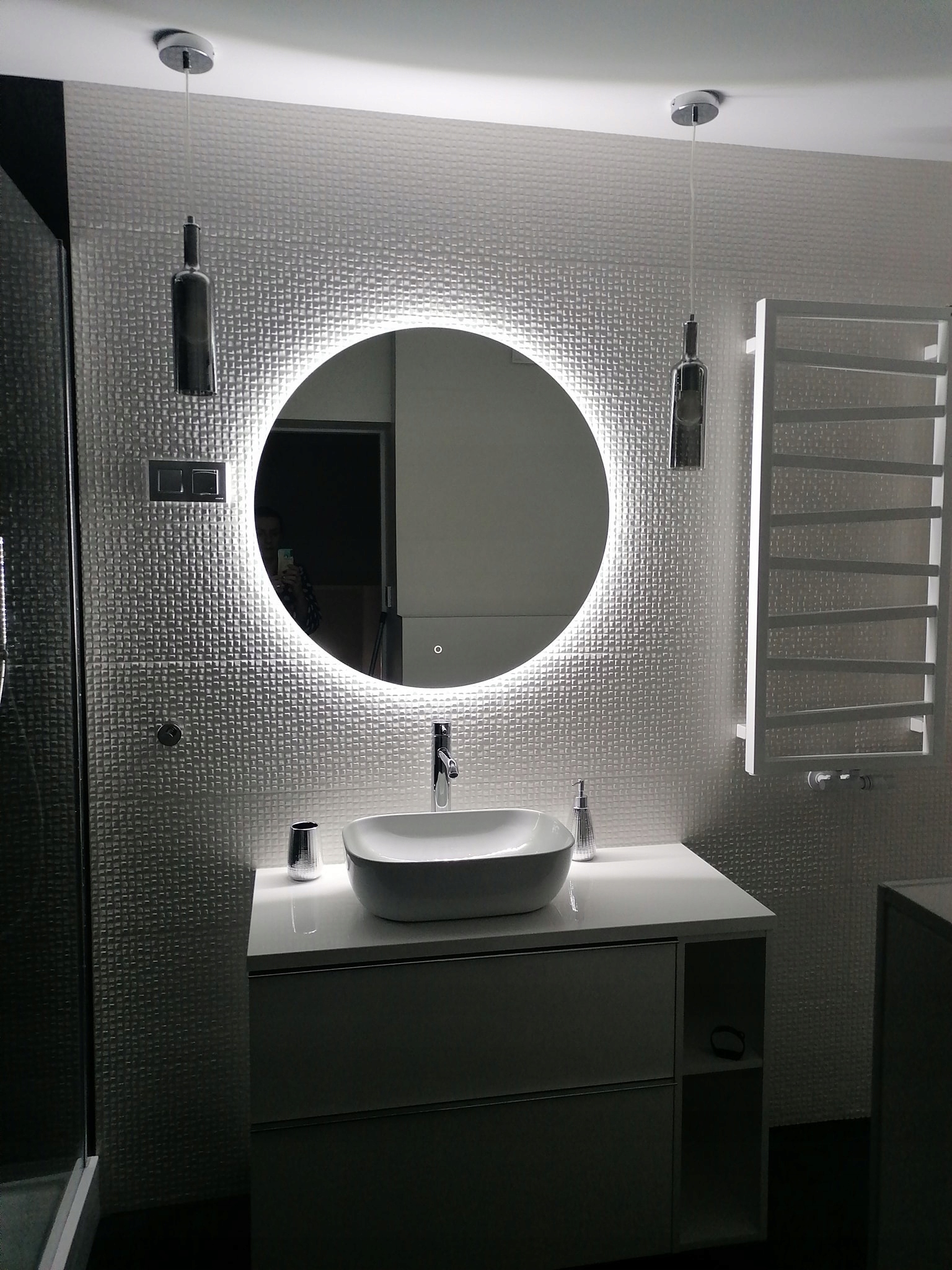 LUSTRO 80 cm OKRĄGŁE PODŚWIETLANE LED WŁĄCZNIK Rodzaj zwykłe