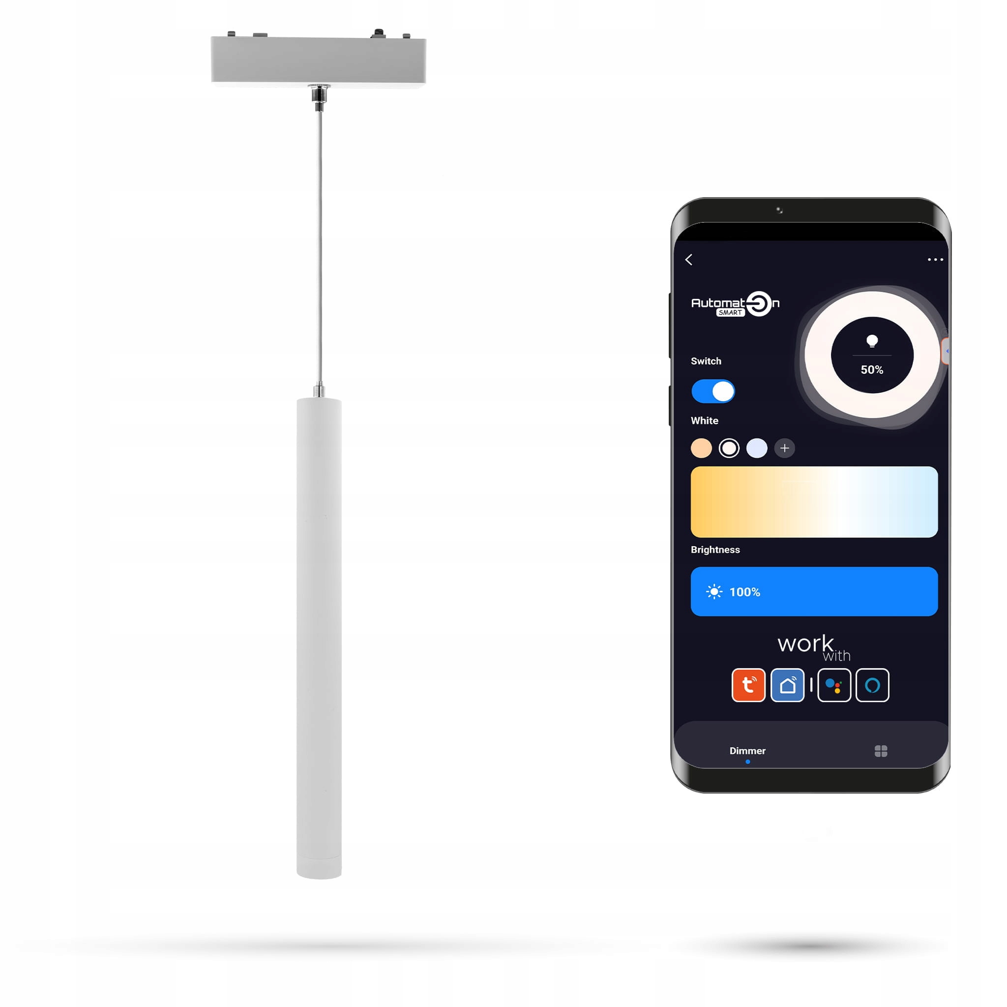 Reflektor Biely Zigbee Tuya Tuba 6W Slim Track a FiberFLEX 48VDC