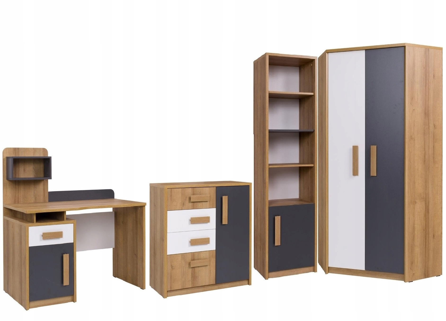 zestaw pokoju młodzieży z szafą narożną Quatro D