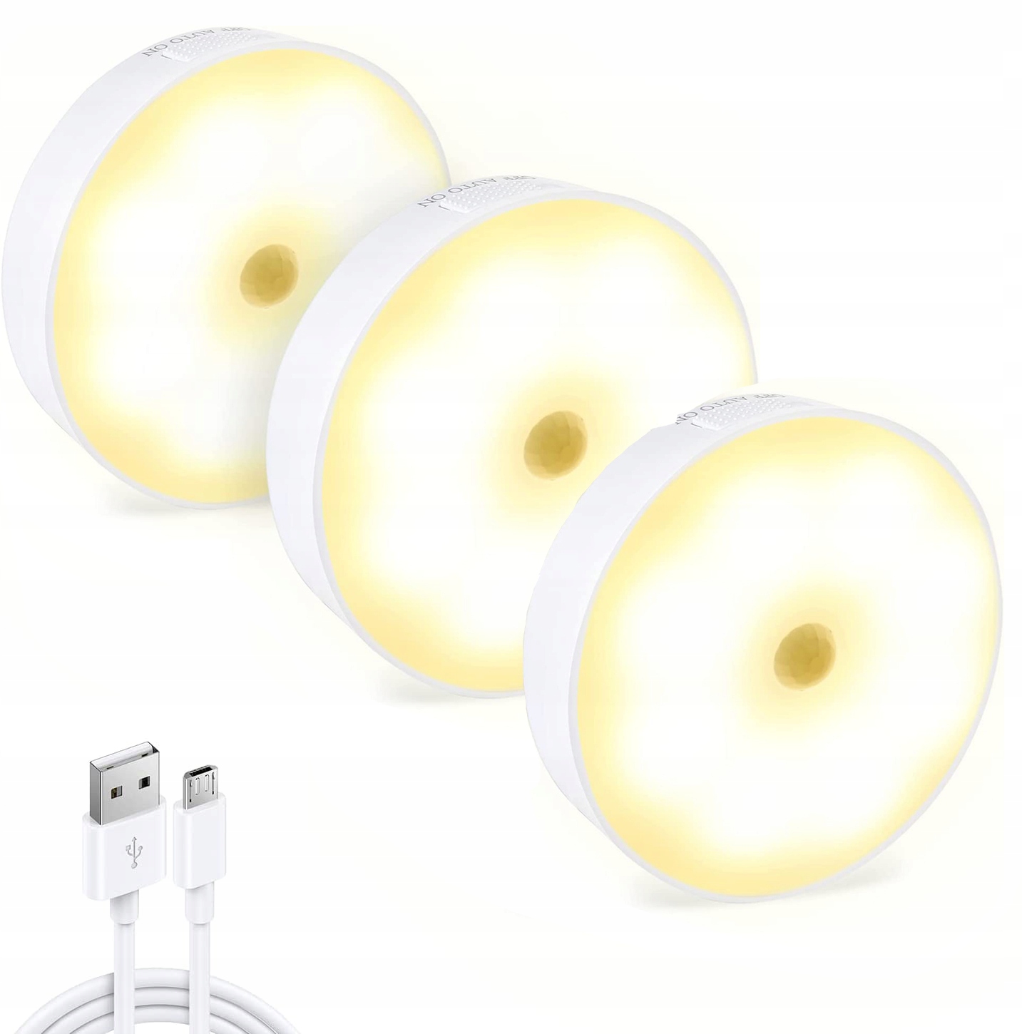 

Lampka Nocna Led Z Czujnik Ruchu Usb Kinkiet 3szt